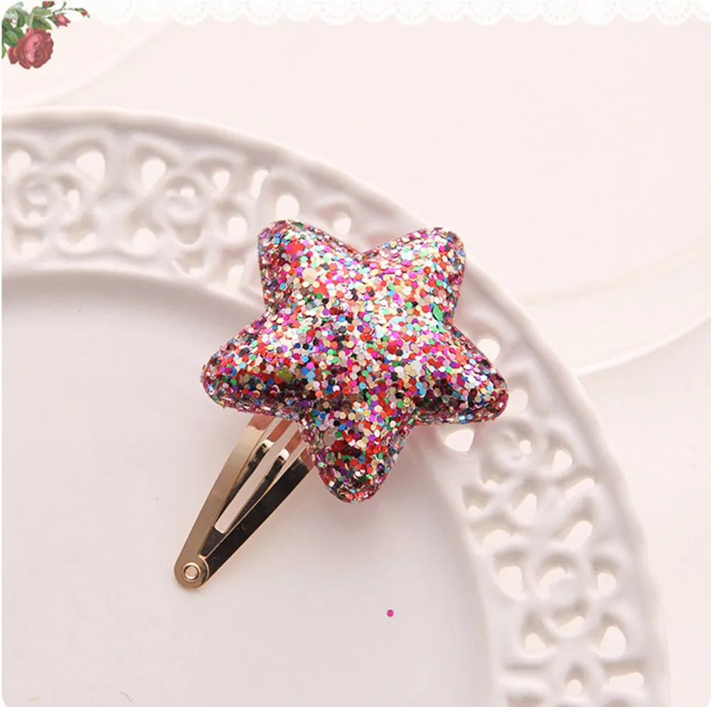 Girls Hair Pin Baby Kids Girls Children Shiny Princess Sequins Star Heart Butterfly Hair Clip Hair Accessories For Girls Gift