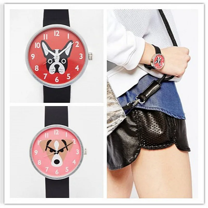 2016 stil Newgate Mr Nipper Schuß Uhr, Vintage Französisch Bulldog Design Einfache Leder Band Quarz Frauen Uhr Hund Muster Uhr