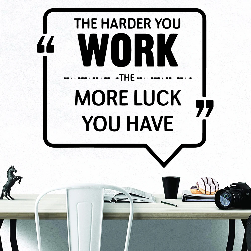 

Wall Vinyl the harder you work Sentence Wall Stickers Personalized Creative Living Room Vinyl Children Room Murals