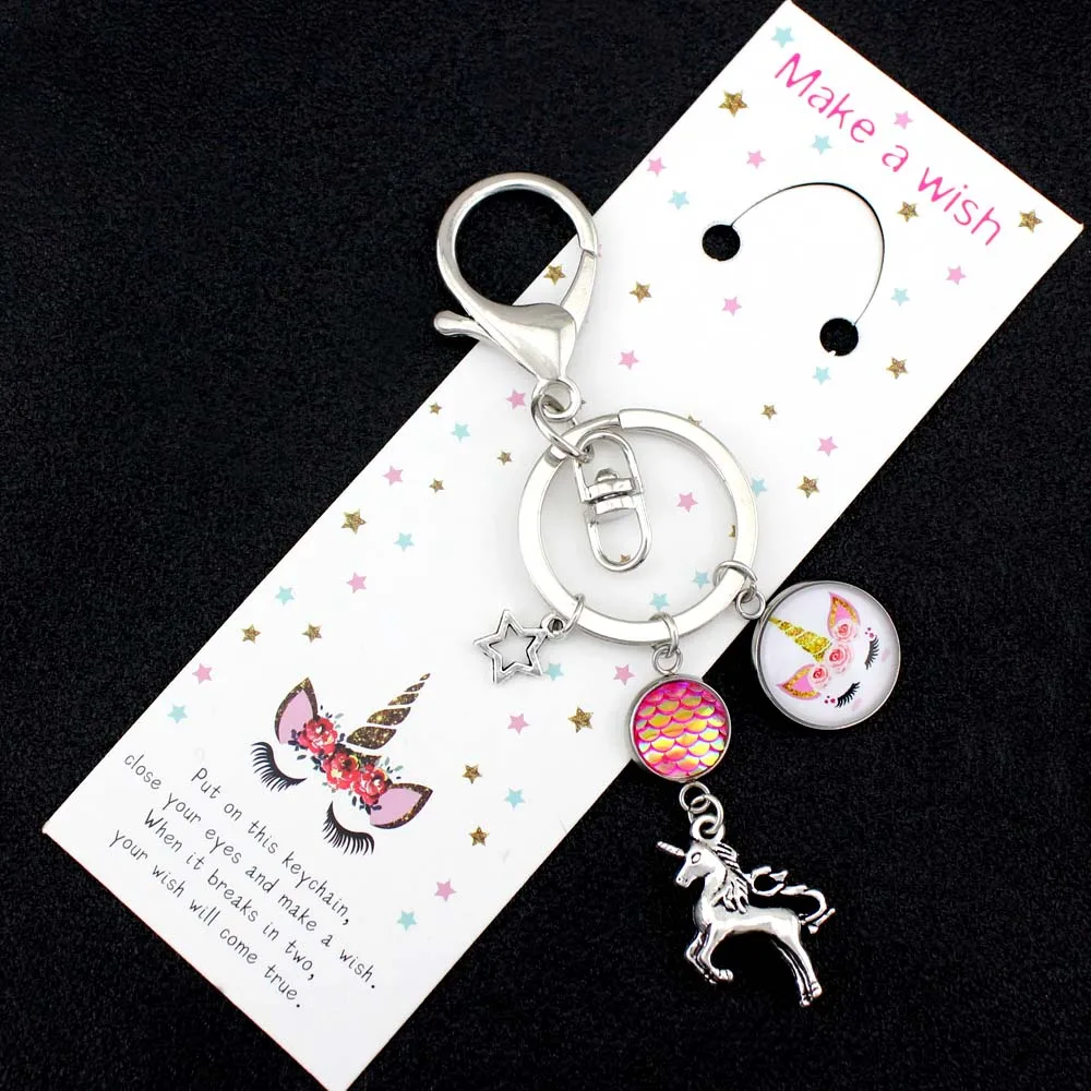 

Mermaid Unicorn Keychains Bag Key Chain Lobster Clasp Key Hook Chain Key Ring Jewelry Lady Girls Women Men Fashion Keyring