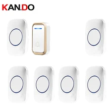 Золотой колокольчик набор 6 приемников Вариант беспроводной дверной колокольчик набор на 110-220 В дверной звонок ip44 300 м дверной звонок для использования в вилле