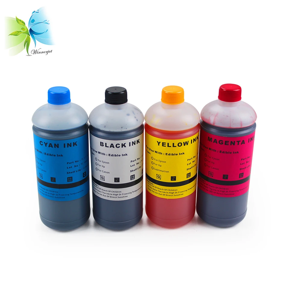 Winnerjet 1000ml/bottle 4 Colors Edible Ink For Canon, Food Coloring