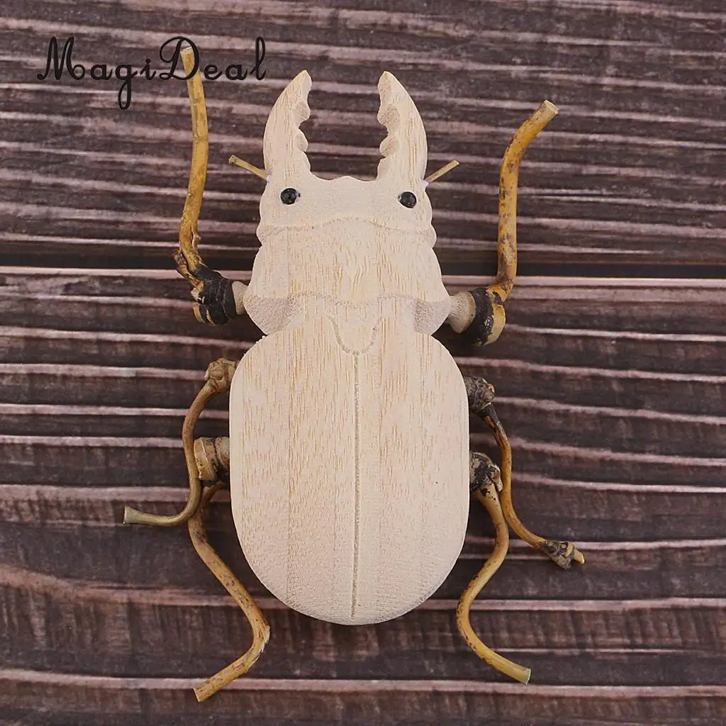 1 Piece Wooden Educational Toys, Wood and Bamboo Bugs Shape Prank Toy
