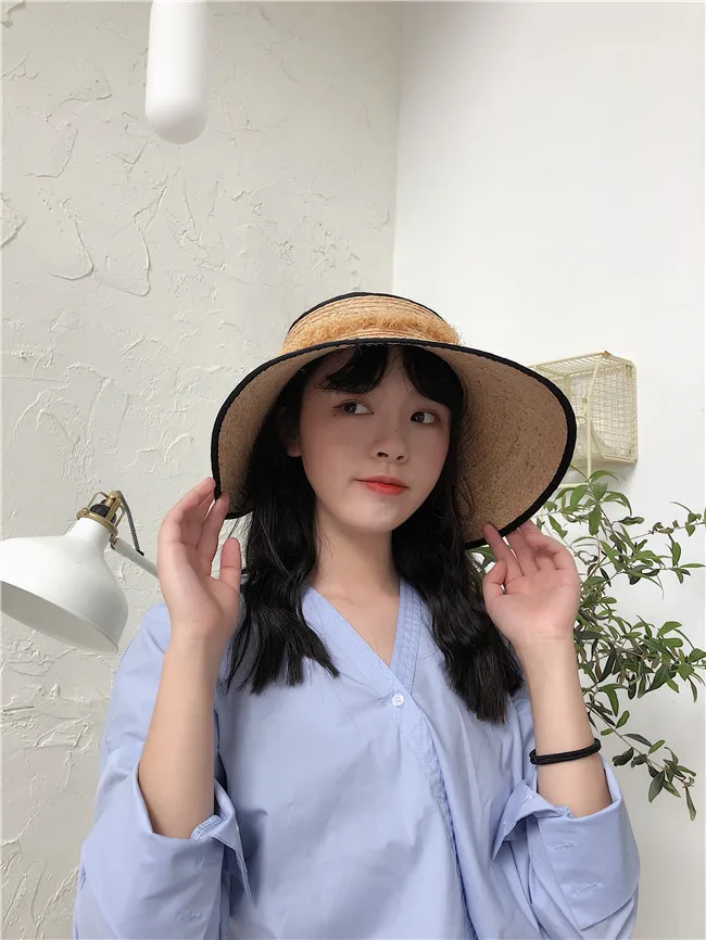  Sun hat summer hat for women beach hat ladies straw  raffia hat sun visor hat women sun visor straw raffia sun visor caps (12)