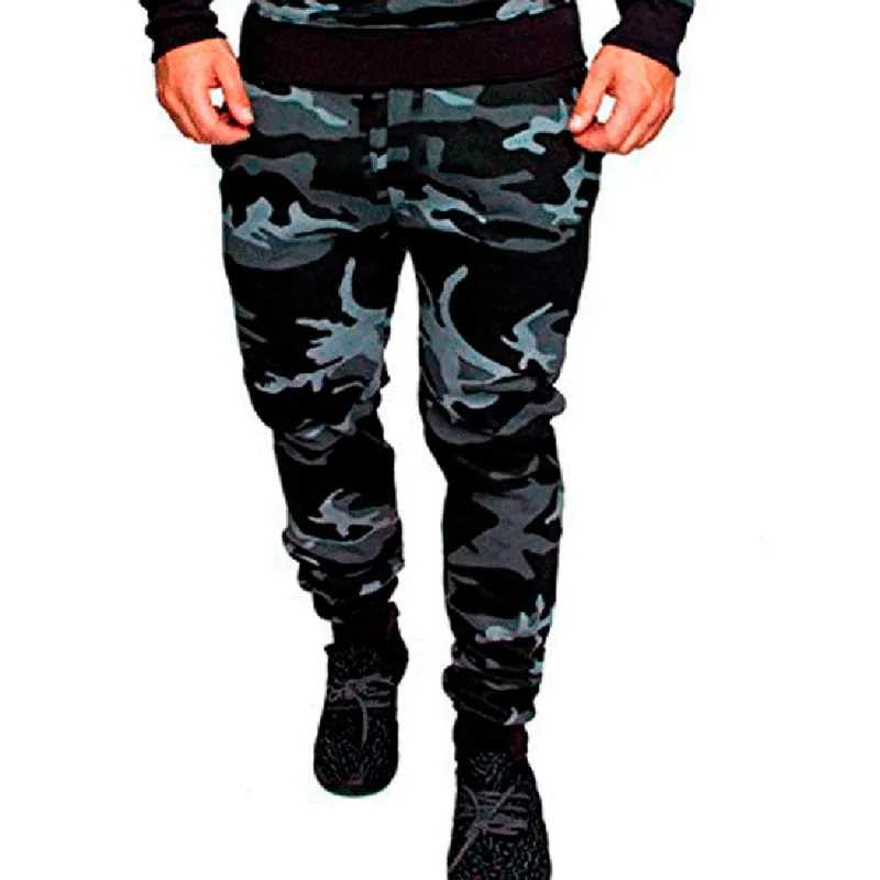 Мужская камуфляжная куртка с принтом+ брюки, комплект мужской спортивный костюм, модная Уличная Повседневная спортивная одежда, мужская спортивная одежда 3XL - Цвет: pants 2 dark