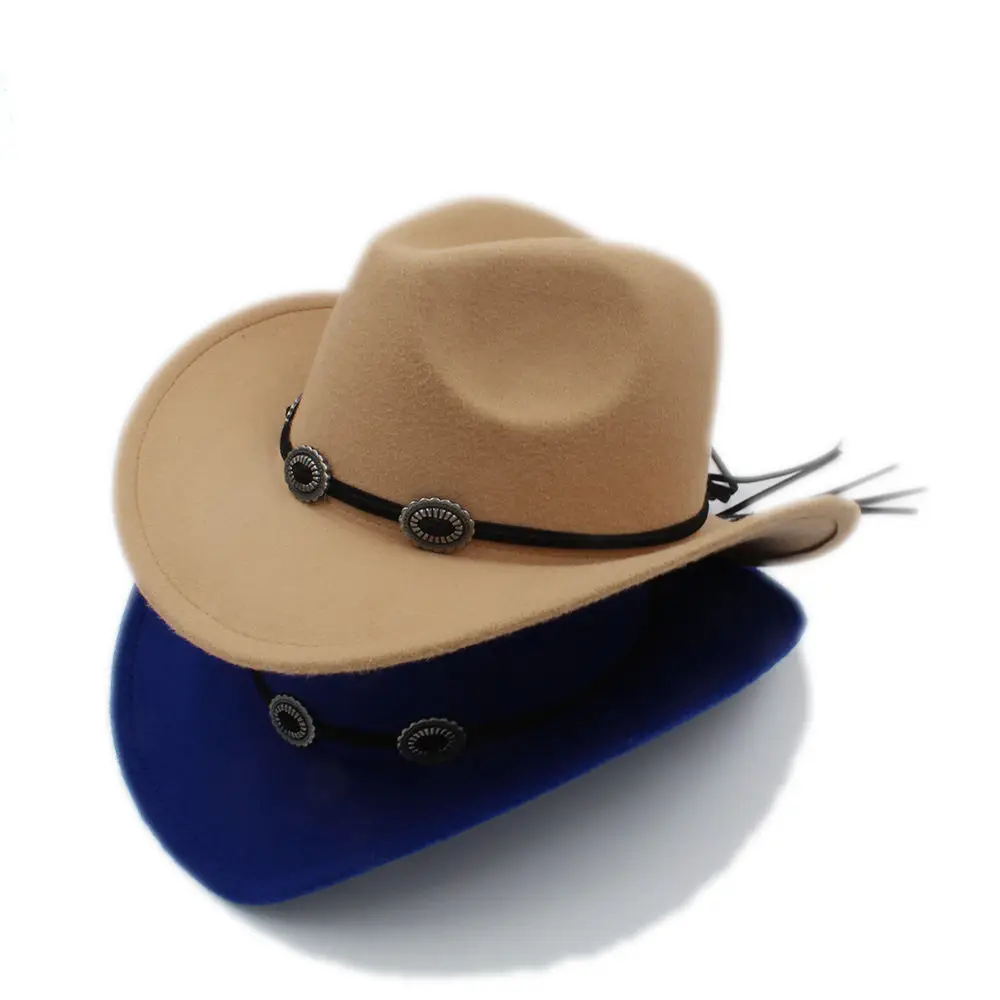 Panitay 4 Pcs Classic Western Cowboy Hat For Men Felt Wide
