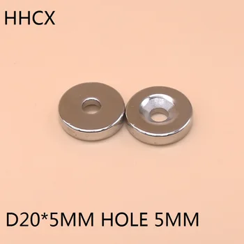 

10pcs/lot Disk magent 20*5 mm Hole 5mm N35 Strong D Countersunk NdFeB magnet 20x5 mm Permanent magnet 20mm x 5mm