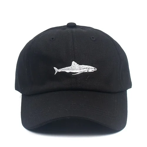 Retro Style Shark Embroidery Cotton 