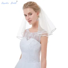 Сапфировая свадебная вуаль настоящая фотография 2 яруса короткая милая вуаль для первого причастия для девочек с гребнем