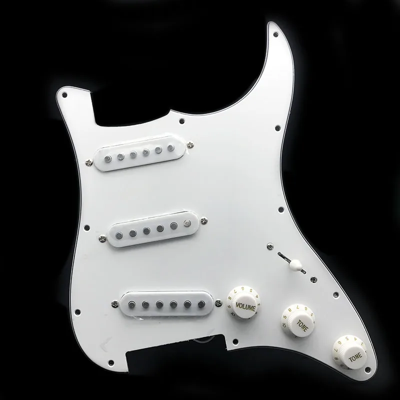 Одна катушка Alnico электрогитара Pickguard звукосниматели AlnicoLoaded Prewired 11 отверстий SSS красный/белый жемчуг белый аксессуары для гитары