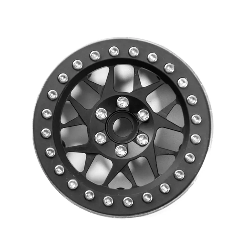 

1PC 2.2 Inch Alloy Beadlock Wheel Rims RC 1:10 Rock Crawler Wheels Rims Hub For RC Crawler Axial SCX10 Wraith 90018 Silver&Black