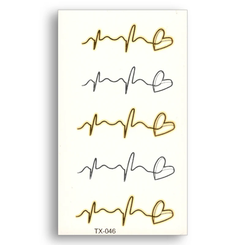 

Temporary Fake tattoo Metallic Gold Sliver Waterproof Stickers Water Transfer Heart Sexy beauty Body Art Glitter makeup