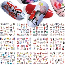 Красный романтический дизайн воды наклейки для ногтей любителей искусства Духи Макияж микс Акварельные переводные Советы Маникюр SABN1141-1152