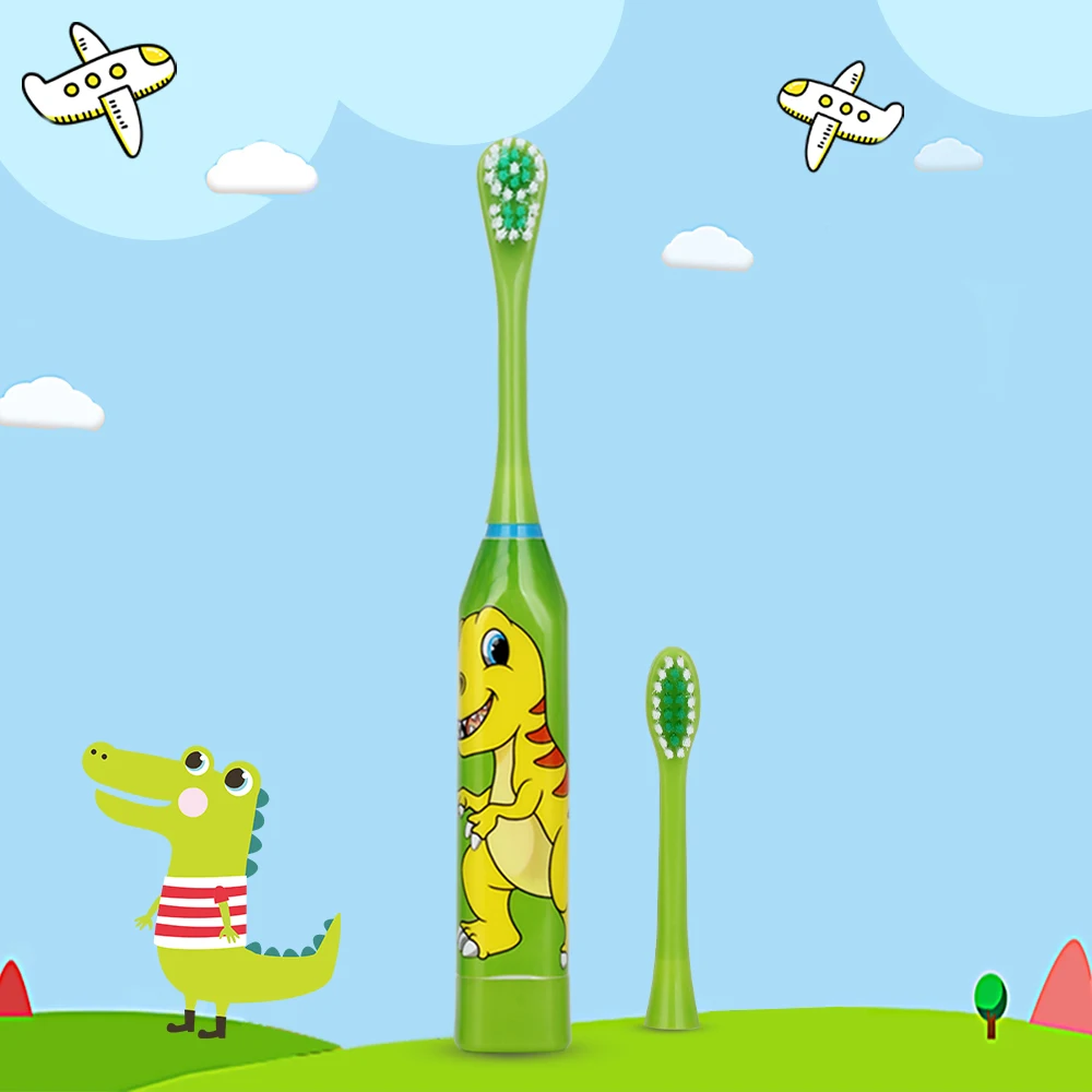 AZDENT Children Electric Toothbrush with 2 pcs Heads Battery Type Cartoon Pattern Teeth Brush Electric Tooth Brush For Kids AZDENT Children Electric Toothbrush with 2 pcs Heads Battery Type Cartoon Pattern Teeth Brush Electric Tooth Brush For Kids