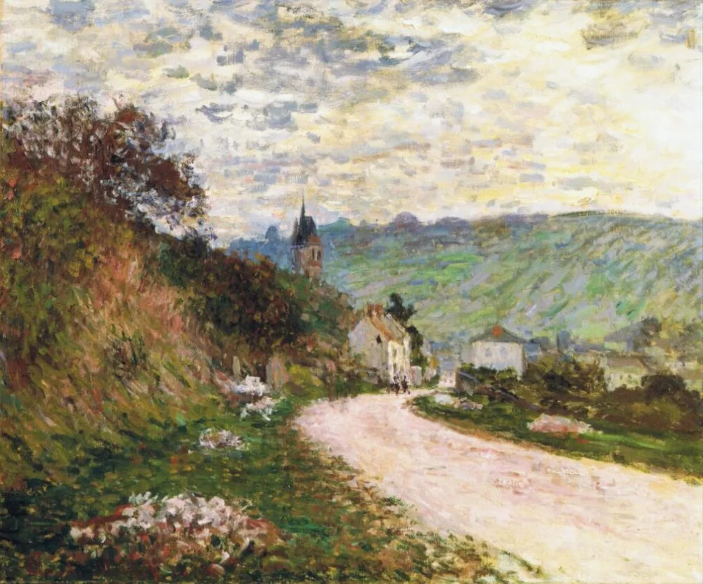 

High quality Oil painting Canvas Reproductions The Route a Vetheuil (1878) By Claude Monet hand painted