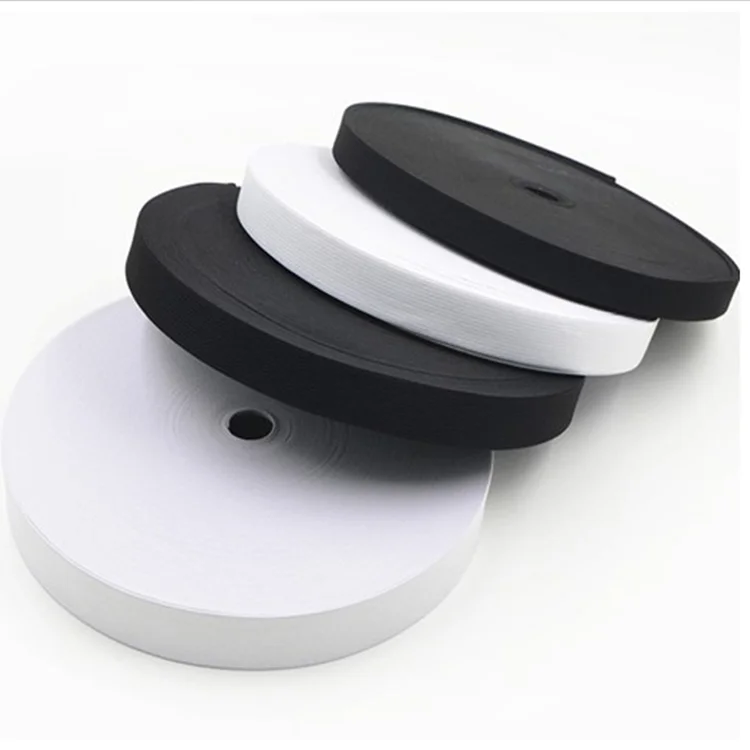 

High quality long 1meters 15 mm width elastic ribbon handmade band White Black for DIY garment accessories decoration ribbon