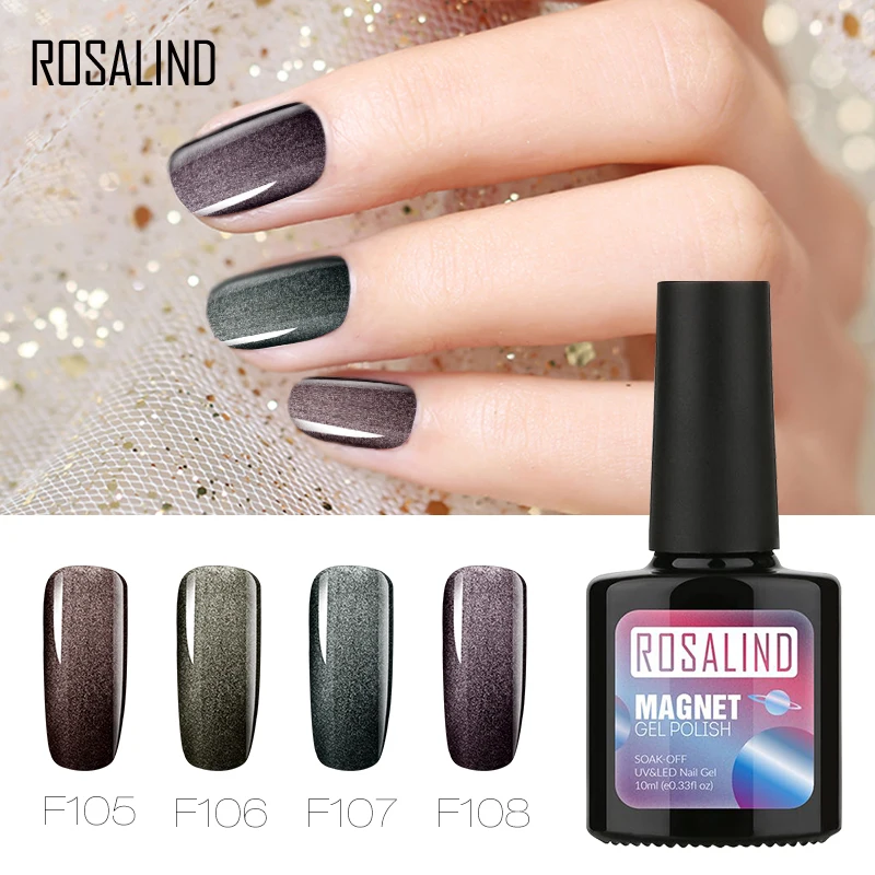 

ROSALIND Cat Eyes Nail Gel Polish Lacquer Vernis Semi Permanant Hybrid Varnishes With Cat Eye Magent Top Coat Nail Polish Art