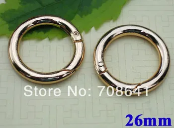 

26mm New Golden tone Polished Circle Ring Clasps Jewelry Findings For Fashion Key Rings Necklace Bracelet Bags Making Wholesale