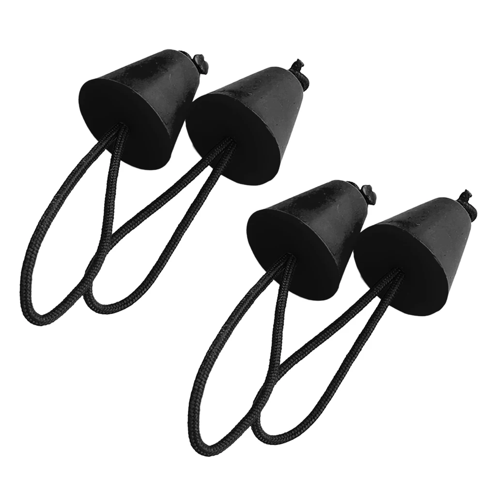 4pcs Universal Kayak Scupper Plugs Kit Canoe Drain Holes Stoppers Black/Blue/Red Dinghy Yacht Accessories 