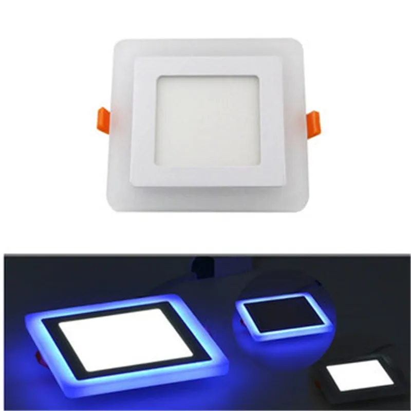 

2018 New Arrival Double Color LED Panel Light White Blue 3 Model LED Ceiling Downlight Square LED Spot Down Light 10pcs DHL Free