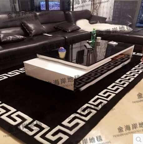 

Fashion black and white Chinese Continental bedroom carpet living room coffee table sofa bed study custom handmade carpets
