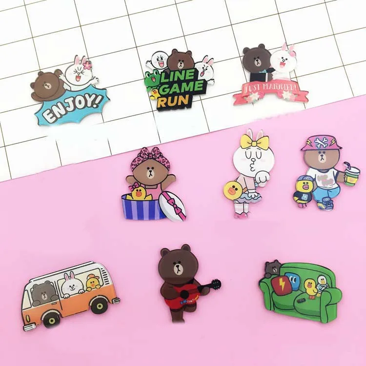 

Cartoon Lovely animals On the bus Frog head Brown bear Kani rabbit Brooches wholesale Guitar bear badges Child birthday present