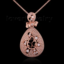 Натуральный бриллиант 0.99ct 18k розовое золото груша в форме 7x9,5 мм полуподвесная подвеска WU267