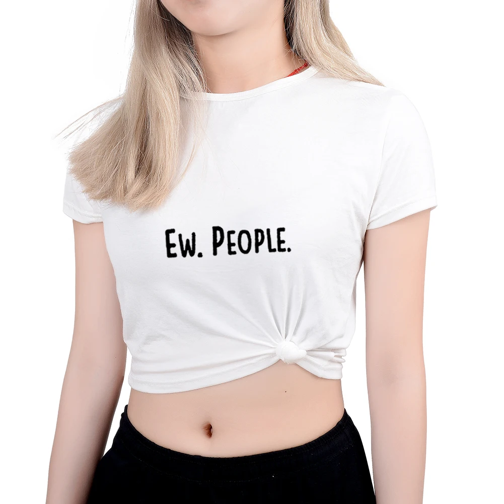 Женская футболка Ew People хипстерские укороченные топы с буквенным принтом женские