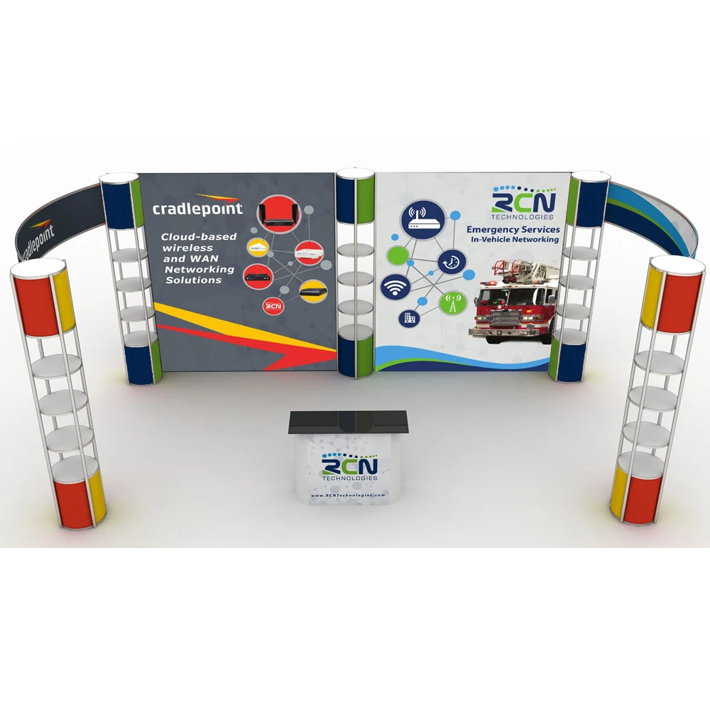 

20ft portable twist tower trade show booth pop up display exhibition expro light inside with custom graphic printing