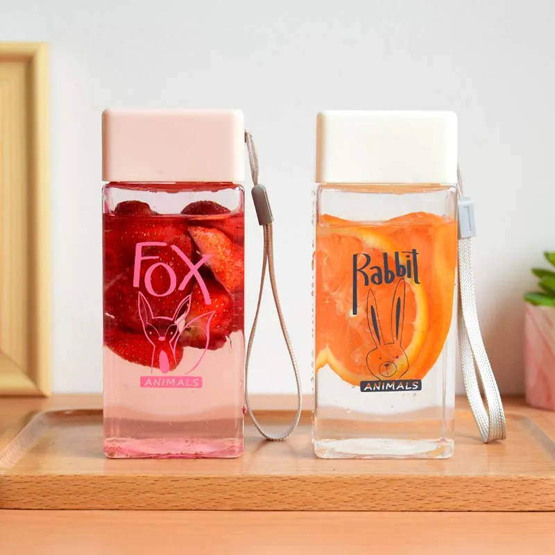 

350ml Candy Color Cute Kid Juice Water Bottle with Lid Milk Juice Box School BPA Free Coffee Milk Travel Cups and Mugs