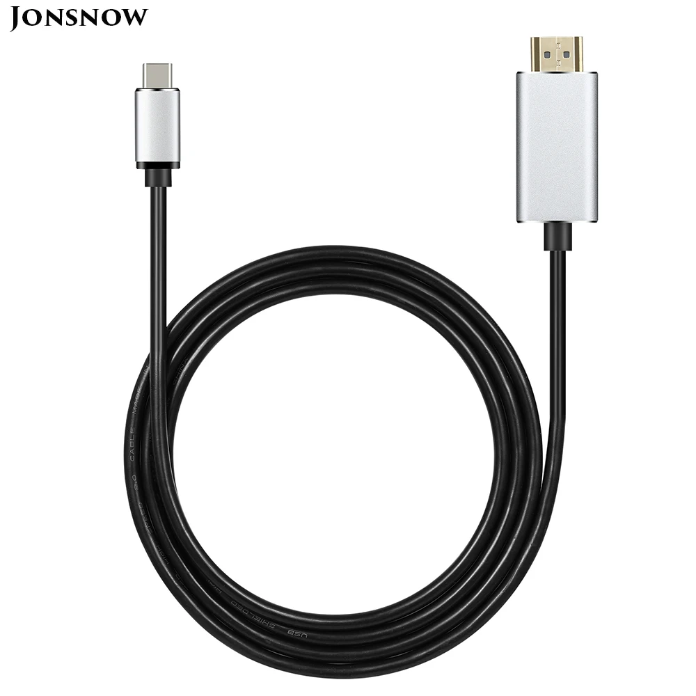 

JONSNOW 4K USB C Type C to HDMI 3.1 Thunderbolt 3 Cable for MacBook Pro Samsung S8 S9 1.8m Converter Male C USB-C Adapter