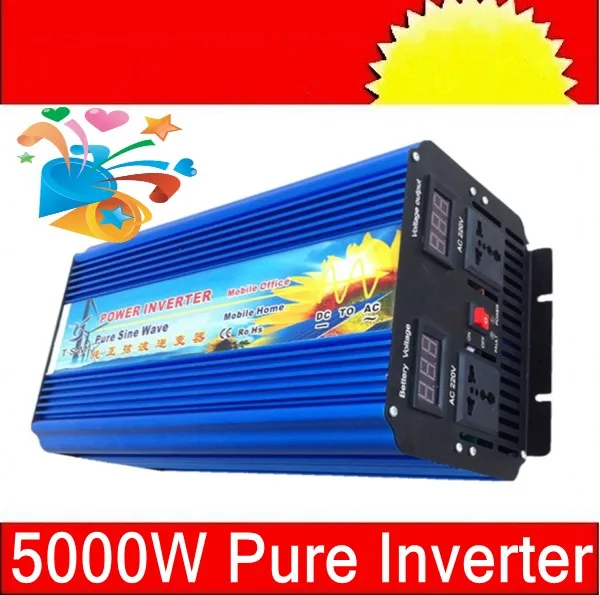 

5000W DC12V/24V AC110V/220V Off Grid Pure Sine Wave Single Phase Power Inverter , Surge Power 10000W