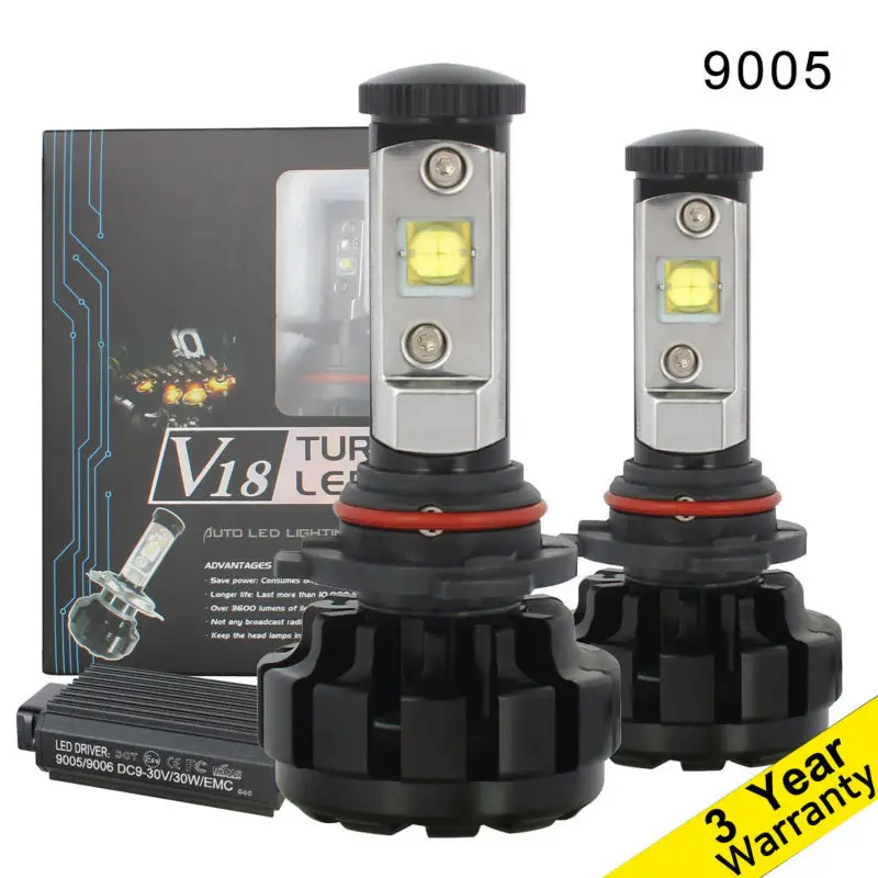 9005 60W/Set LED Car Headlights HB3 Auto High Beam Light 7200LM/Set