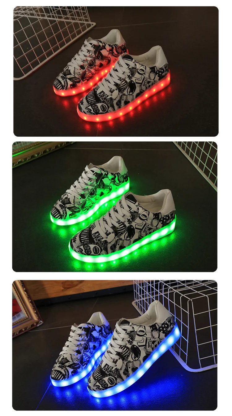 Европейские размеры 35-44, USB зарядка, Led кроссовки, светильник, обувь с подсветкой, Детские светящиеся кроссовки для девочек и мальчиков, женские кроссовки