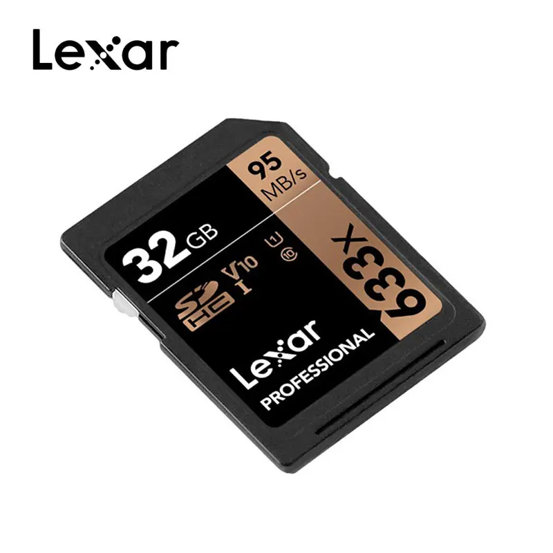 Lexar натуральная 95 МБ/с. 633x16G sd-карты 64GB 32GB 128 ГБ флеш карта SDHC/SDXC U3 Class 10 флэш карты памяти SD карты для DSLR HD видео карта