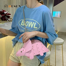 Оригинальные дизайнерские сумки через плечо с заклепками в виде динозавра для женщин, мини-сумка с цепочкой из искусственной кожи, сумка через плечо для девушек