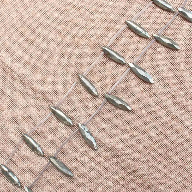 

Natural Pyrite 8x30mm Horse eye shape Beads 12pcs per strand,For DIY Jewelry Making !We provide mixed wholesale for all items!