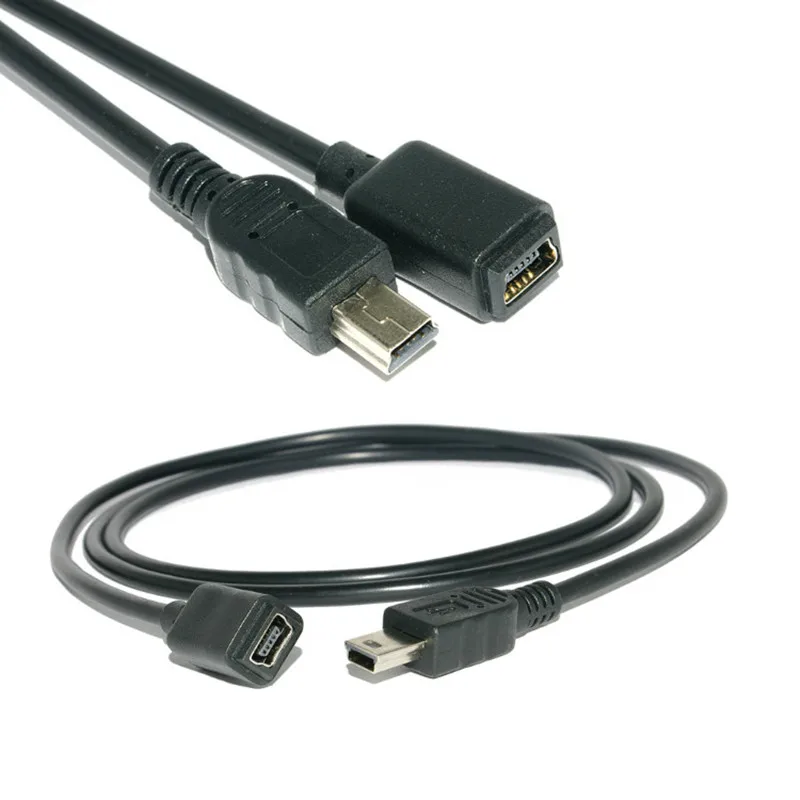 Heißer Verkauf 1 Stücke Schwarz Licht Adapter Kabel 50 cm/150 cm Mini USB B 5pin Männlich Zu Weiblich Verlängerungskabel Kabel Adapter