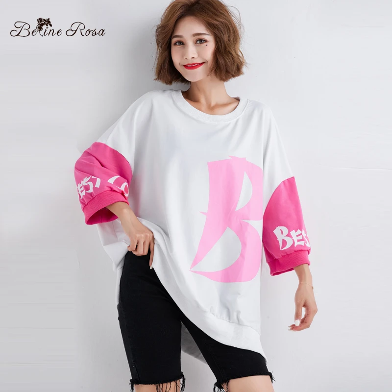 

BelineRosa Big Sizes Women Tops Large Size Bat Style 4XL 5XL Plus Size Women Clothing Tops Female XE000048