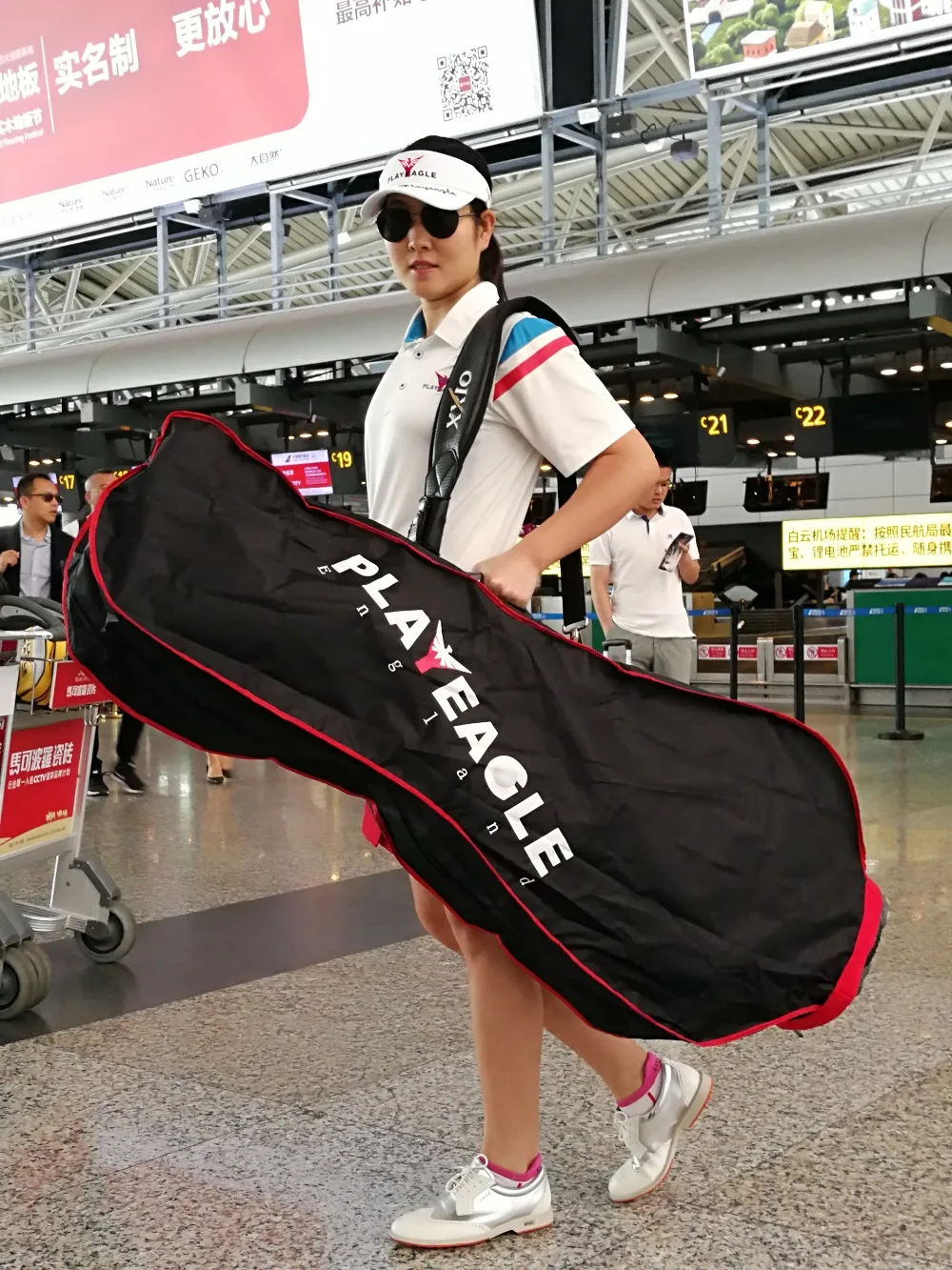 PLAYEAGLE حقيبة غولف غطاء للمطر مزدوجة سستة ضوء الوزن الغولف السفر غطاء حقيبة يناسب معظم حقيبة غولف ، 51X9.44X20 بوصة