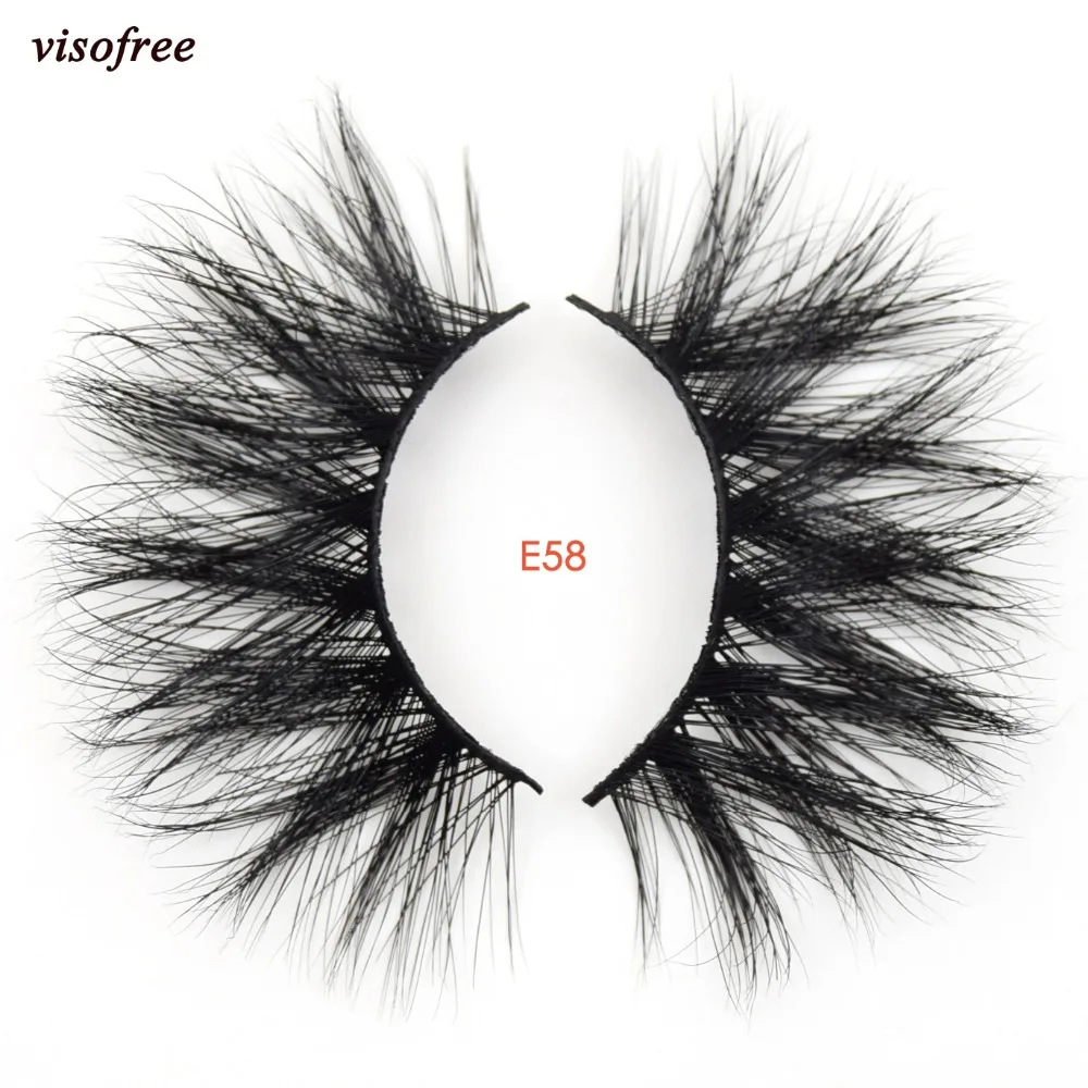 

Visofree Mink False Eyelashes 25mm Lashes 27mm Mink Lashes Handcrafted Full Volume Dramatic Eyelashes Luxury 3D Mink Lashes 58E