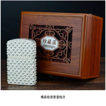 

Sterling silver lighter S999 handmade silver shell men's birthday gift