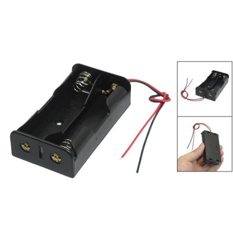

18650 Battery Storage Box 2*18650 battery/4*18650 battery Holder Case with two wire Black Plastic Batteries Storage Boxes
