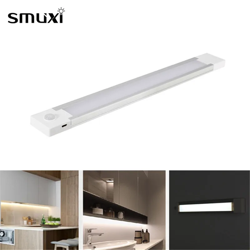 

Mrosaa Wireless 1W 18 LEDs PIR Motion Sensor Magnetic Night Light USB Rechargeable White Lights Lamp for Closet Cabinet Wardrobe