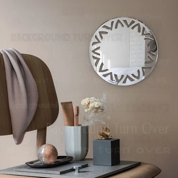 

Mirror Wall Mirrors Vanity For Home Round Body Bedroom Decor Stickers Living Room Circle Hanging Round African Plate M029