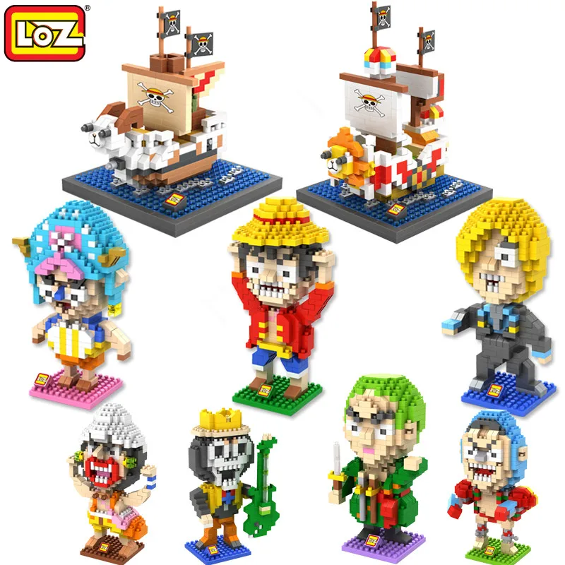 LOZ One Piece Мини блоки Луффи микро тысячи солнечных строительных игрушек Веселые