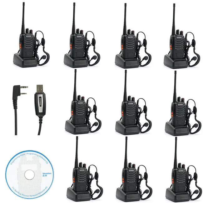 

10x Baofeng BF-888s UHF 400-470 MHz 5W CTCSS DCS Two-way Ham Radio Free Earpiece