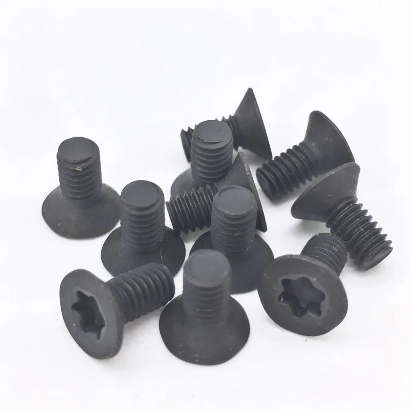 Parafuso Torx de Cabeça Plana Parafuso Tork de Cabeça Plana com Seis Parafusos em Aço de Carbono m2 m3 m4 com 100 Peças