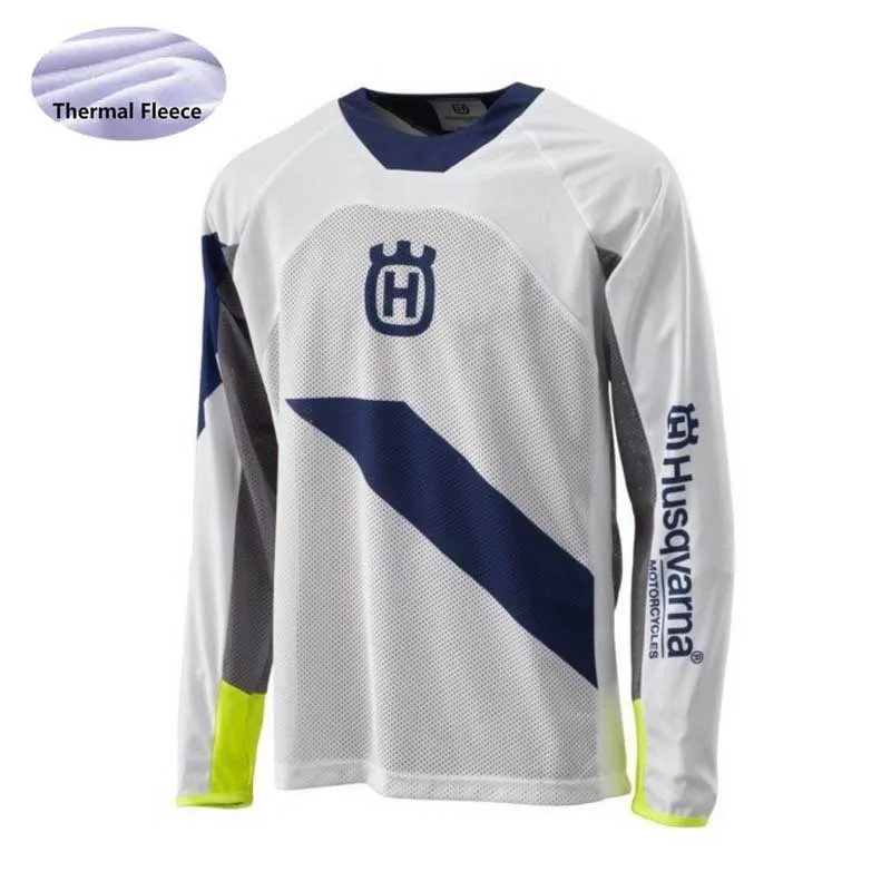 

SPTGRVO 2019 husqvarna MX Thermal Fleece Motocross Jersey Downhill Mountain DH Winter MTB Bike Shirt Offroad Motorcycle Clothing