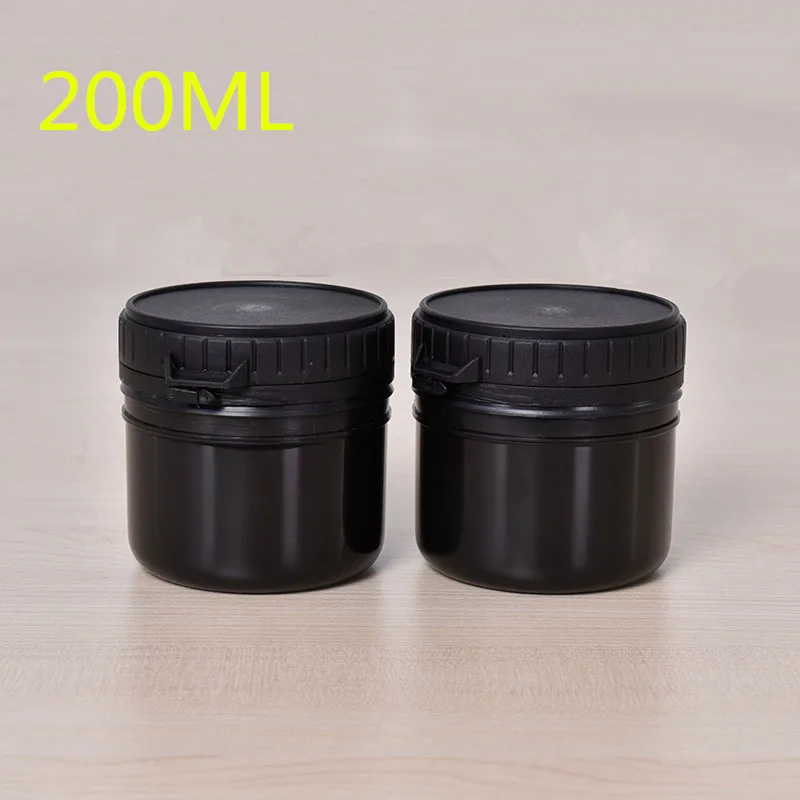 

200ML white black Plastic jar with inner cover Honey/candy/cream/Paint storage container food grade packaging jars
